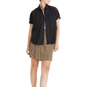 Madewell Denim Oversized Ex-Boyfriend Short-Sleeve Shirt in Lunar Wash